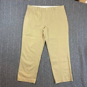 Polo Ralph Lauren Mens 38x30 Khaki Dress Pants Silk Cotton Blend Flat Front Vtg